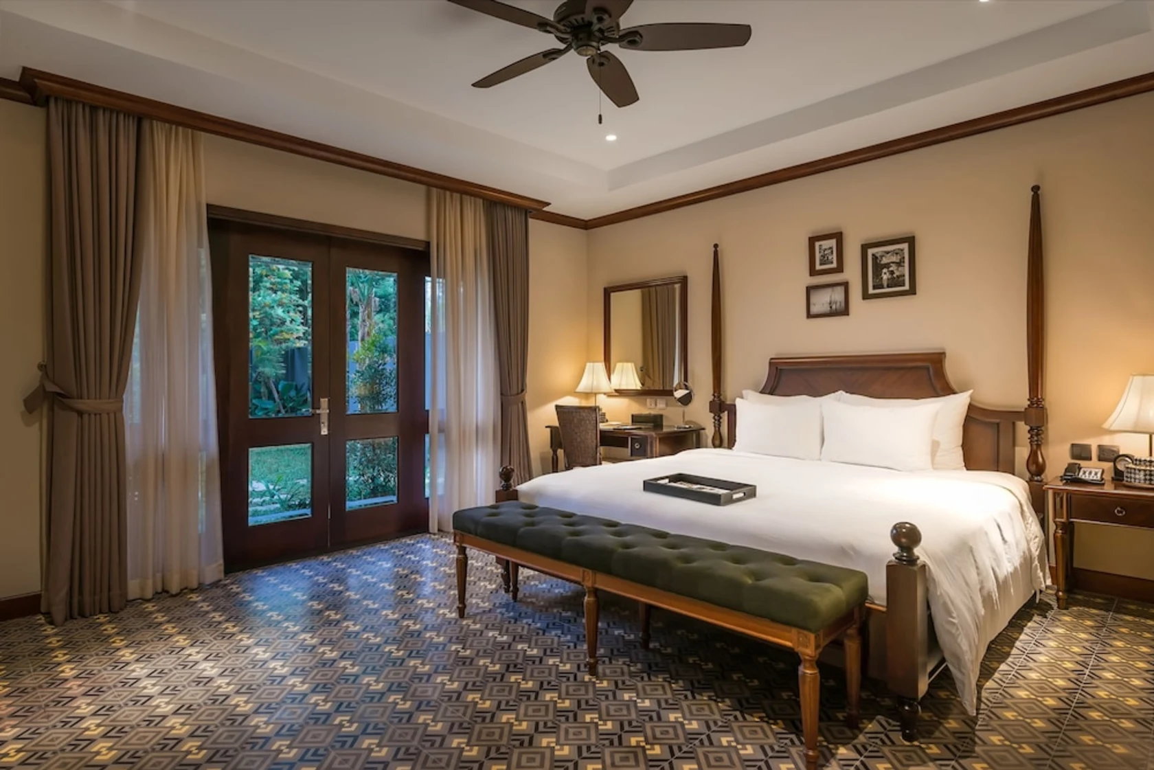 Club wing balcony with daybed