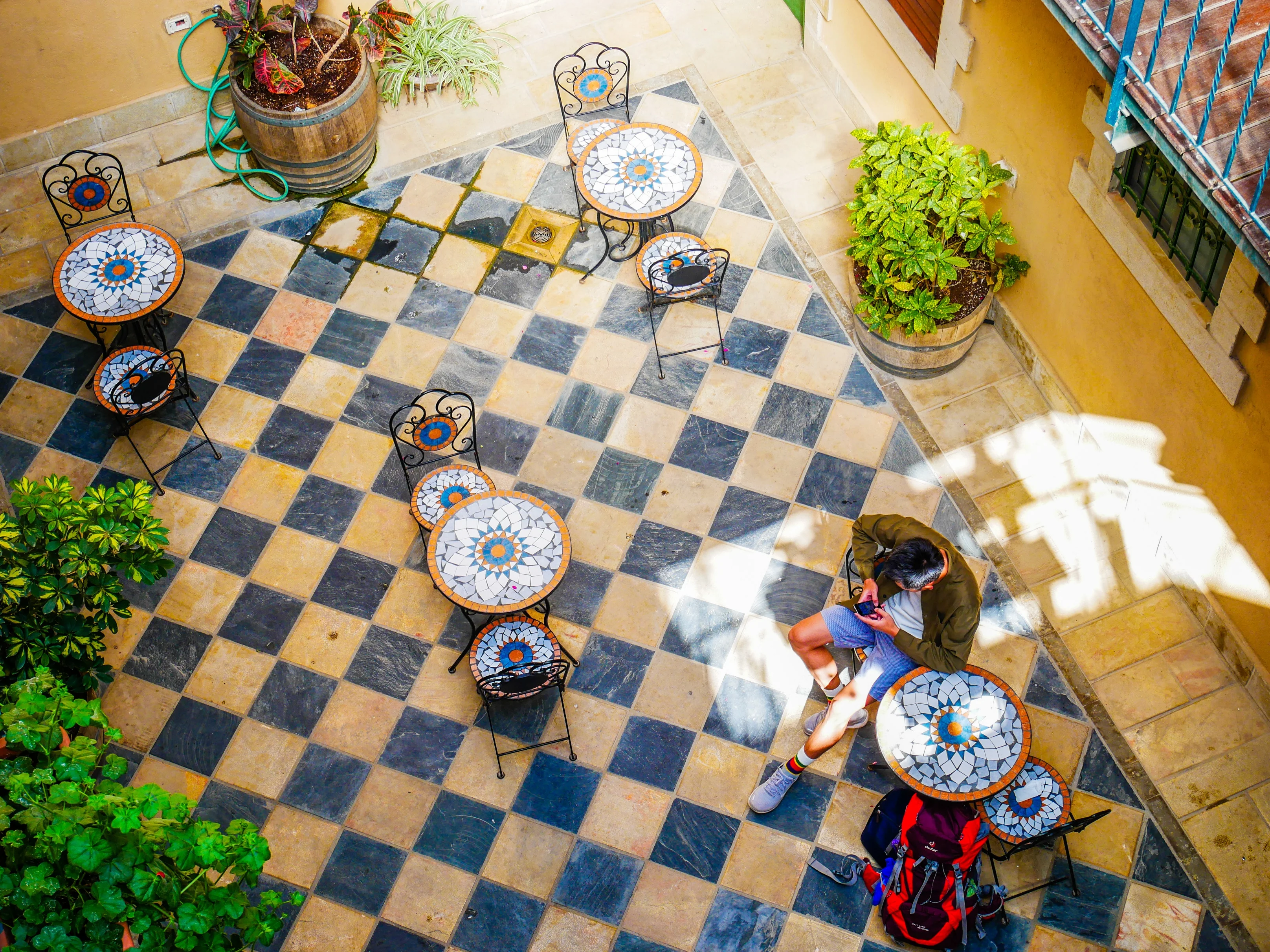 Traveler checking visa paperwork on a phone